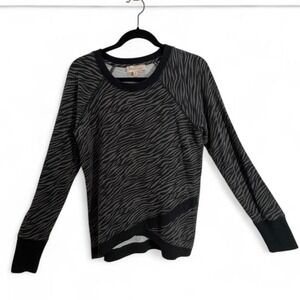 Zebra Print Sweater Crew neck Philosophy Republic Asymmetric Size S whimsygoth
